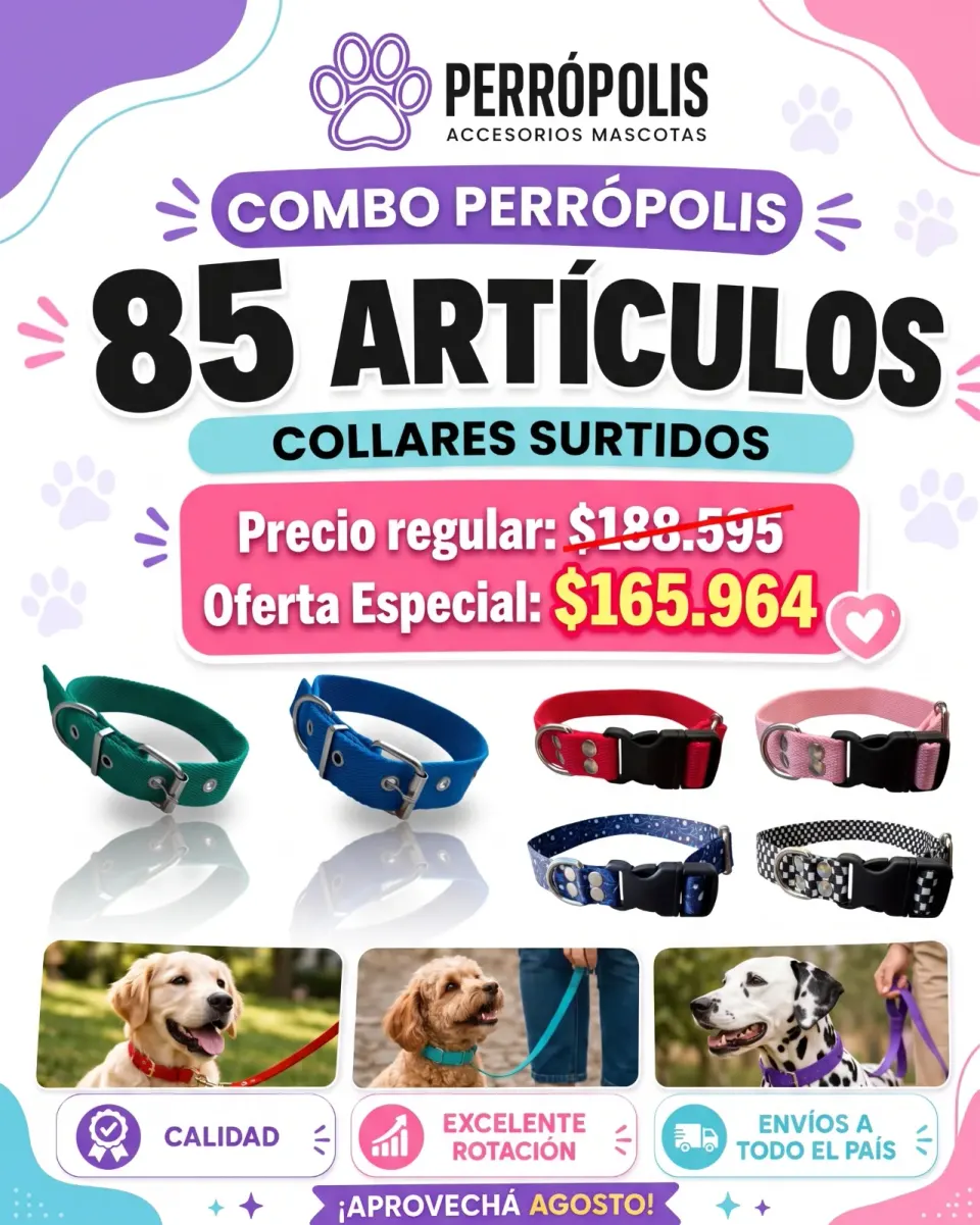 COMBO 6 LISO Y SUBLIMADO- FULL COLLARES LISOS Y SUBLIMADOS